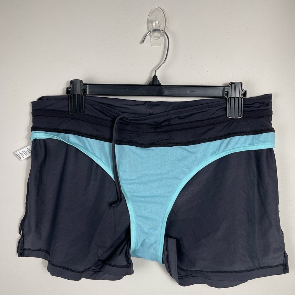 Athleta Shorts Womens Black Athletic Outdoors Active Drawstring Shorties Size L - Picture 11 of 11